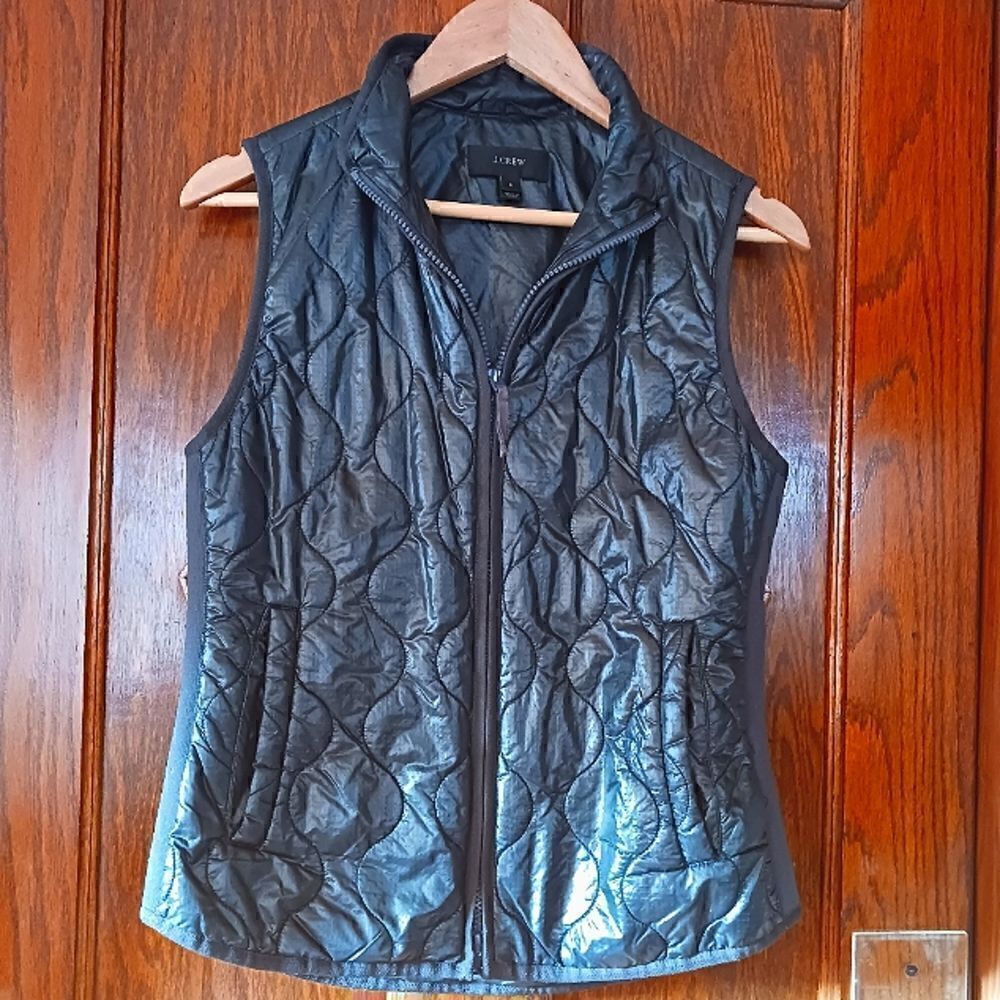 J CREW Quilted Puffer Vest Metallic - Picture 9 of 13